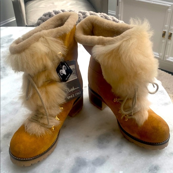 NWT Montelliana BOOTS Mutton Shearling 40/9 (run 1/2 size small, so fits 8.5) - Picture 2 of 6